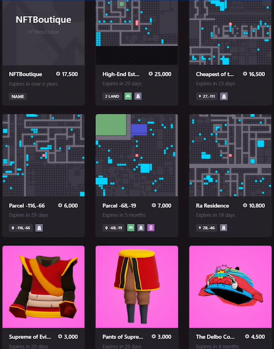 wearable items Decentraland