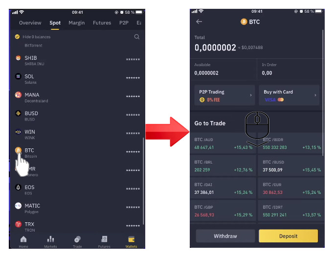 step two- How to convert BTC to USDT on Binance 