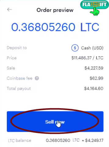 Convert Litecoin to dollar on coinbase step 7